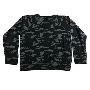 Monrow Camo Raglan Sweatshirt Mens Medium Grey Camouflage Pullover HT0257-36